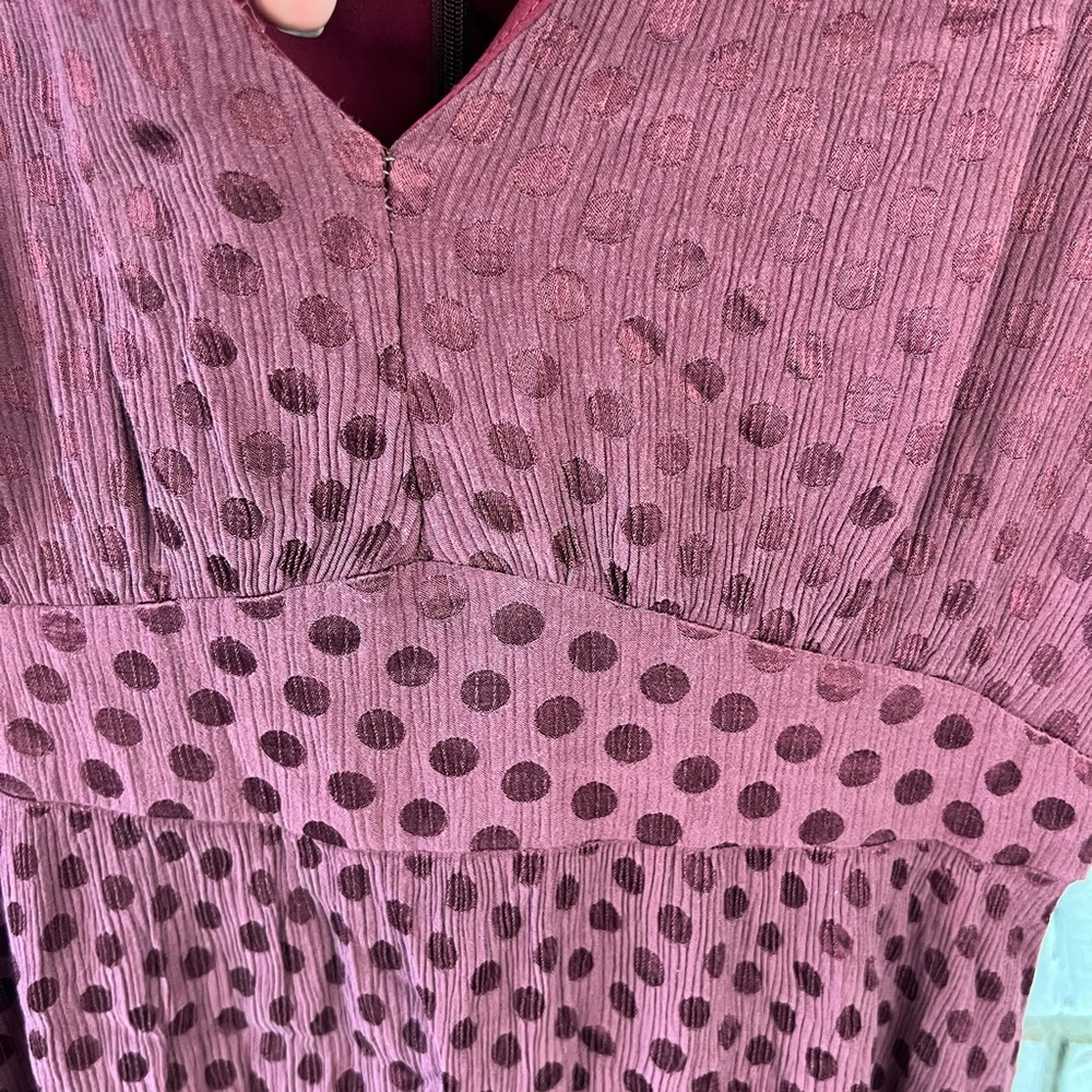 Madewell | V-Neck Fit-and-Flare Dress in Dot Jacquard - Picture 5 of 9